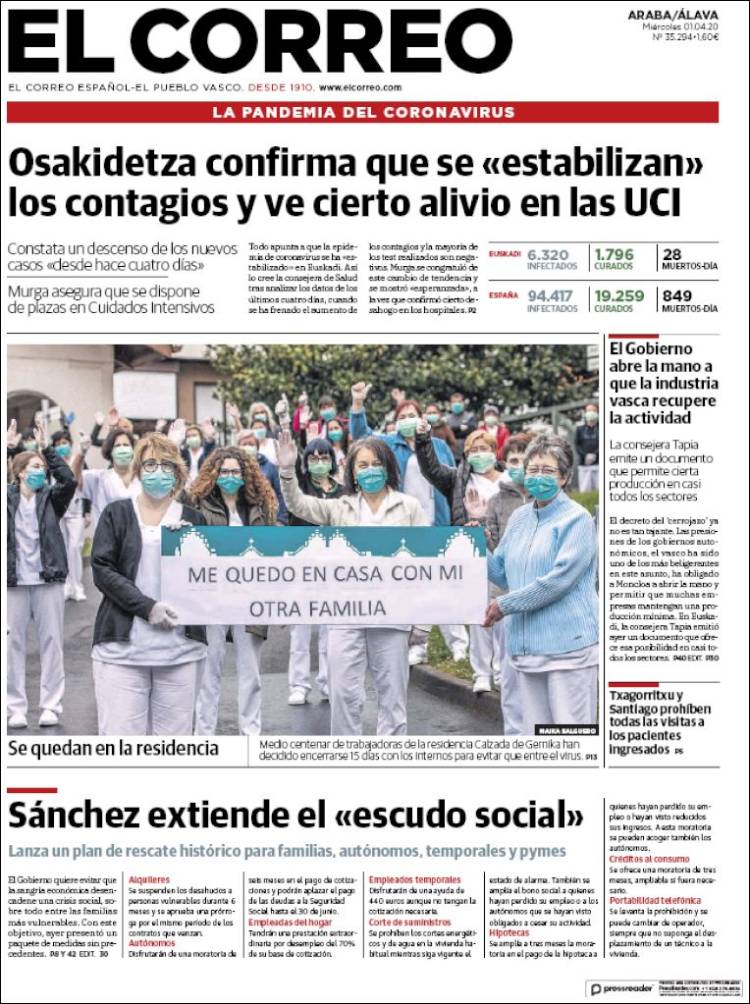 Portada de El Correo - Álava (España)