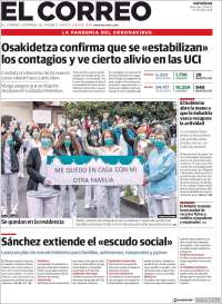 Portada de El Correo - Guipuzcoa (España)