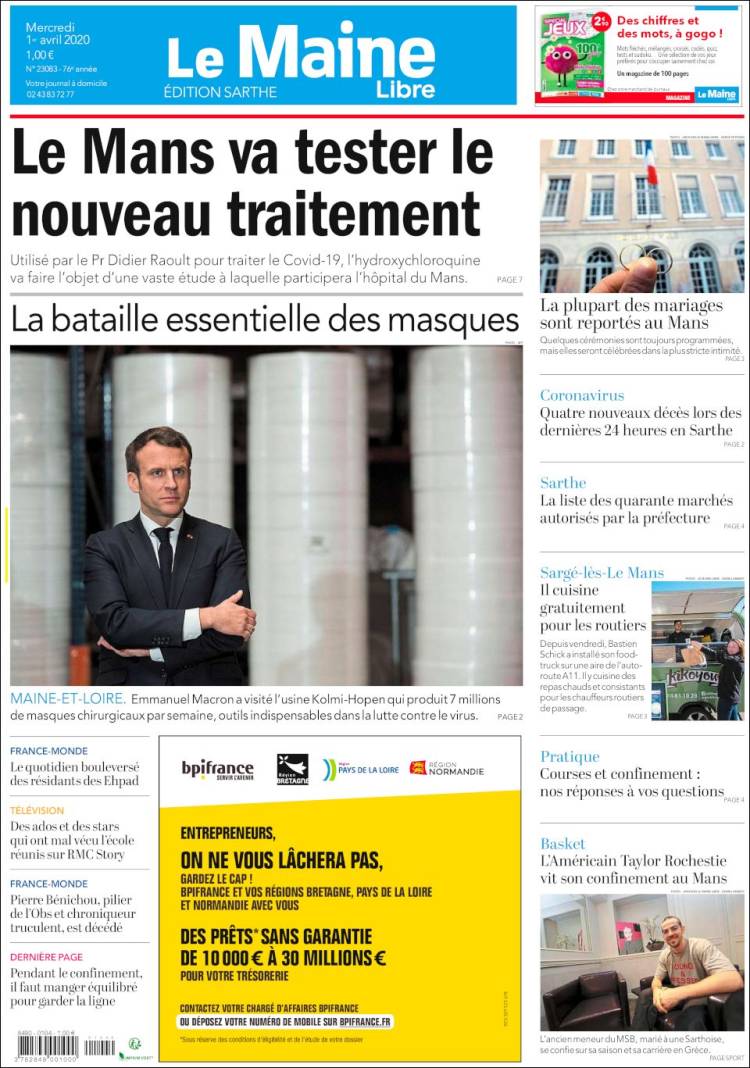 Portada de Le Maine Libre (Francia)