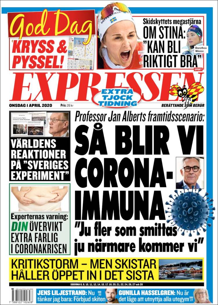 Portada de Expressen (Suecia)