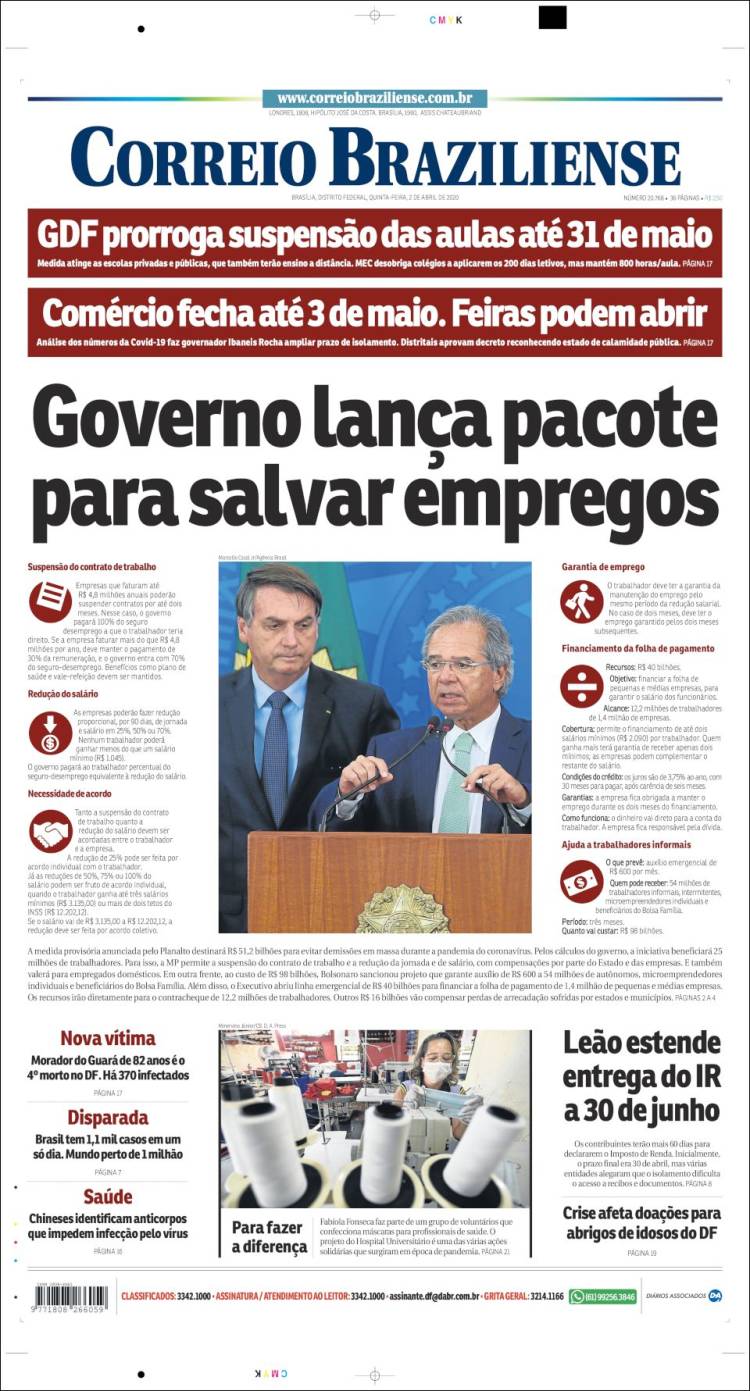 Portada de Correio Braziliense (Brasil)