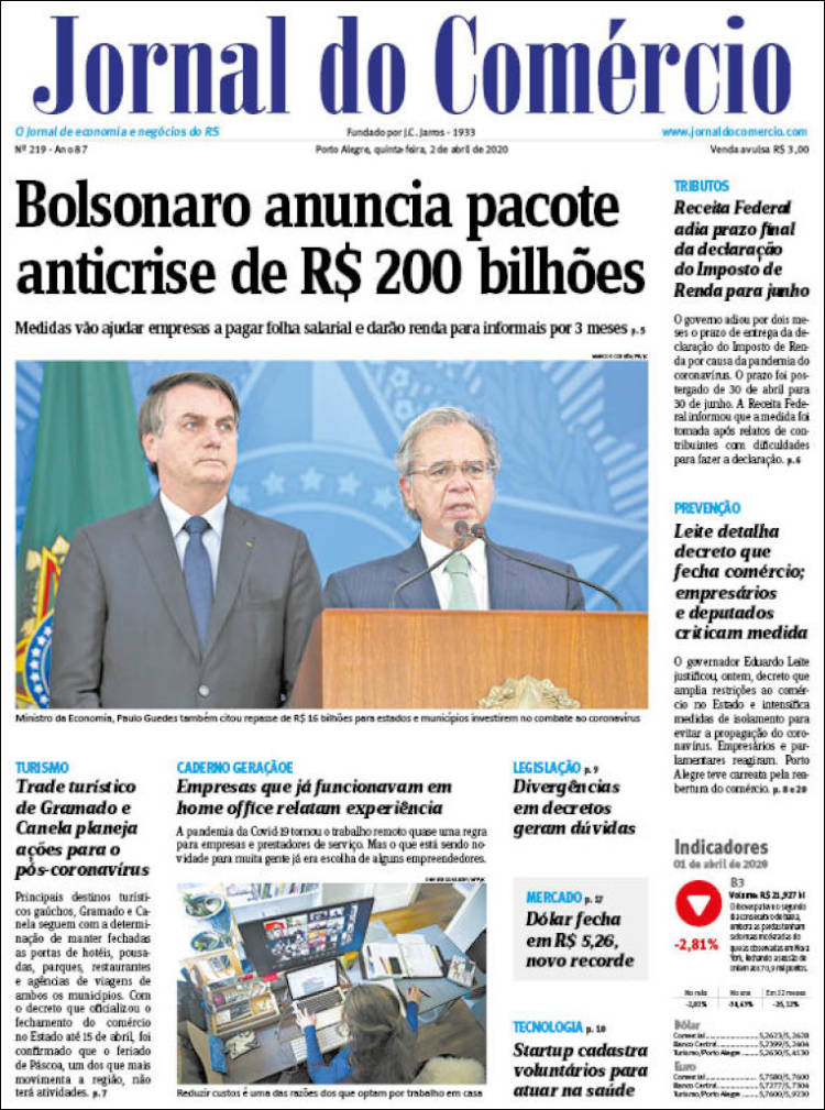 Portada de Jornal do Comércio (Brasil)