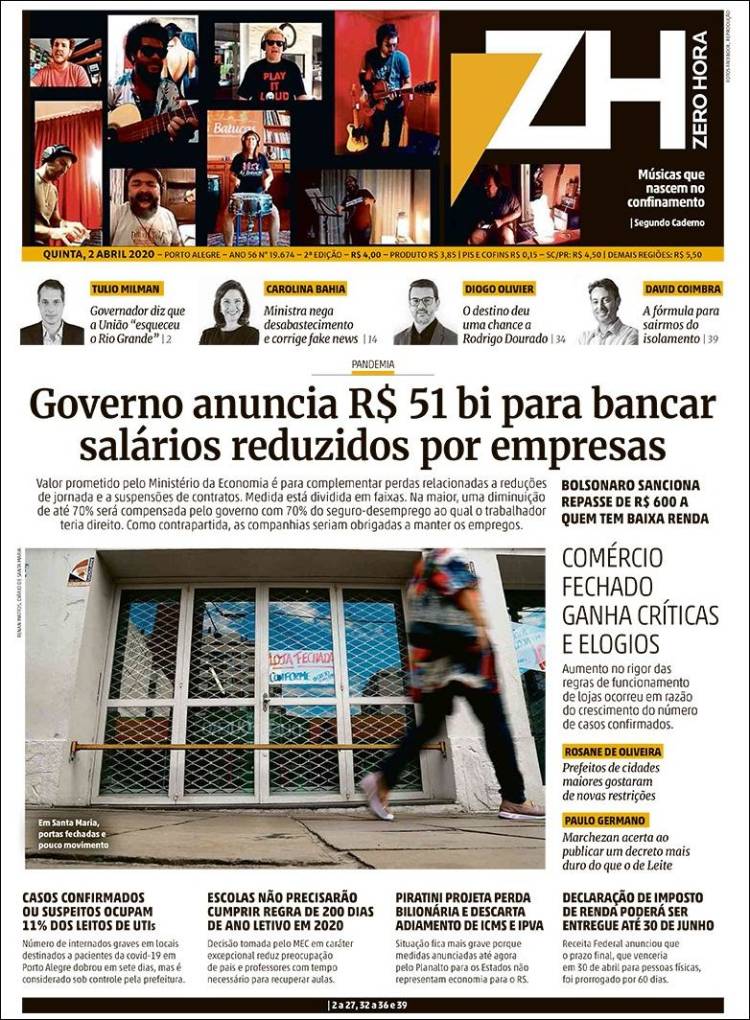 Portada de Zero Hora (Brasil)