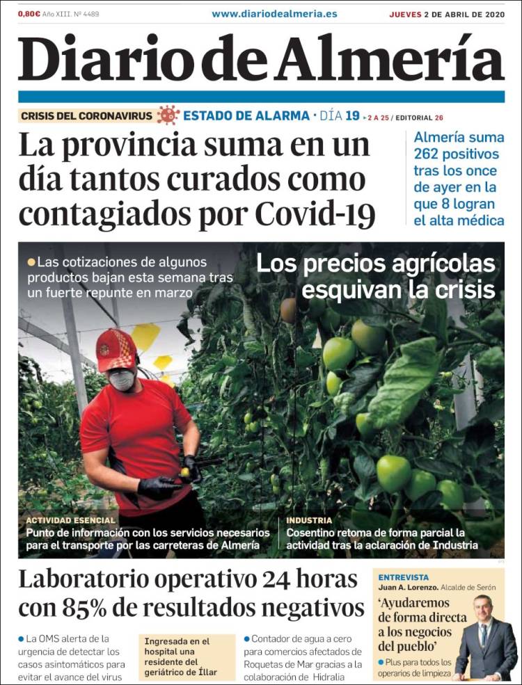 Portada de Diario de Almería (España)