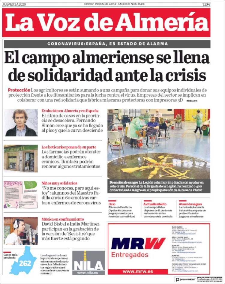 Portada de La Voz de Almería (España)