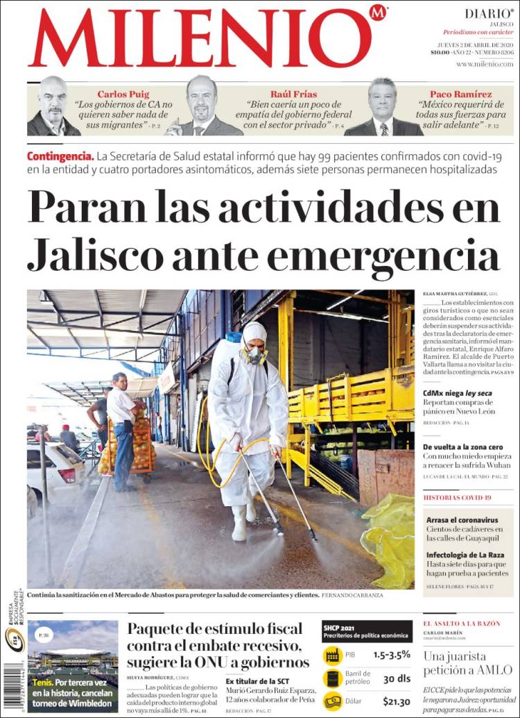 Portada de Milenio - Jalisco (Mexico)