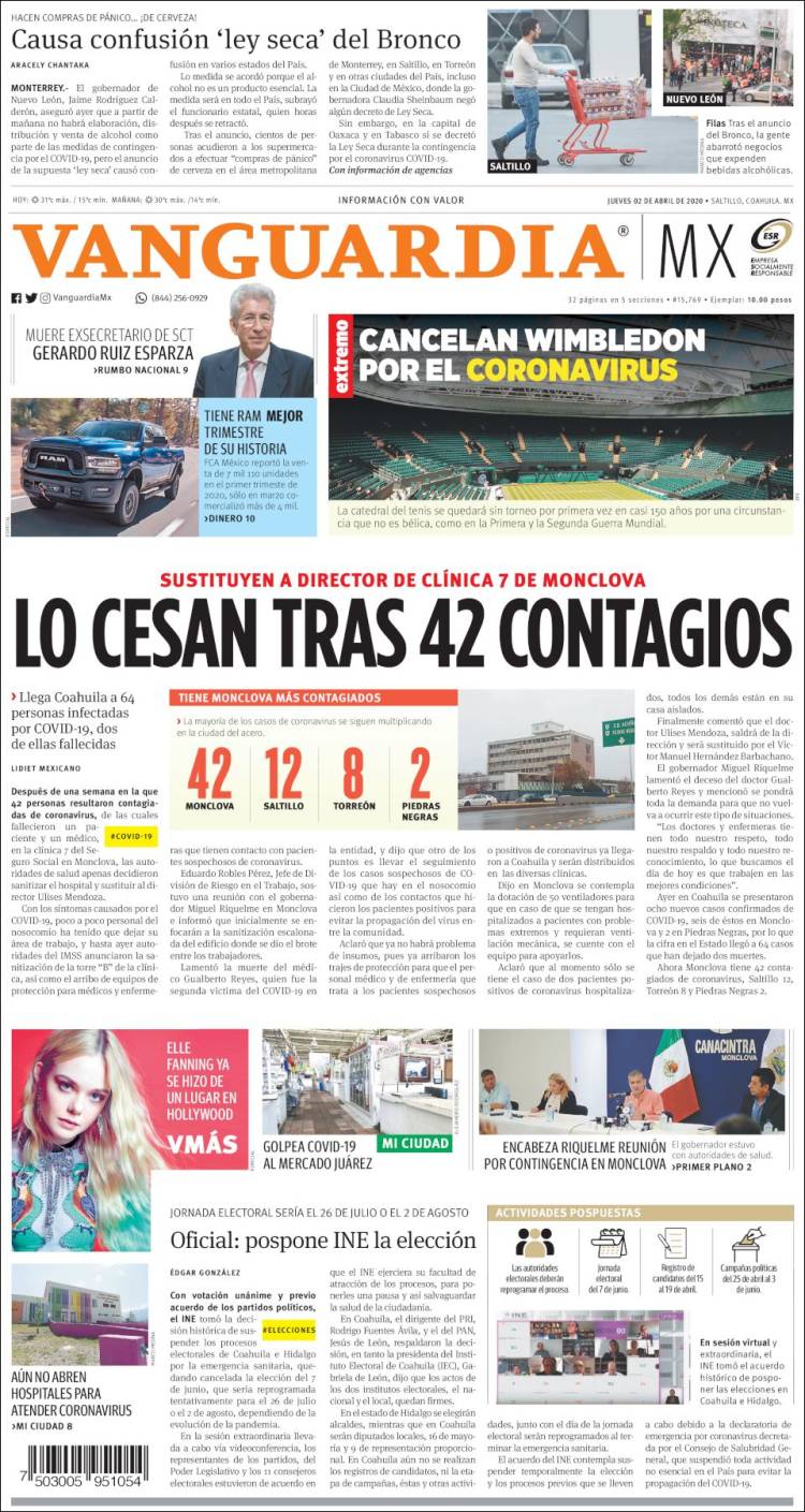 Portada de Vanguardia (Mexico)