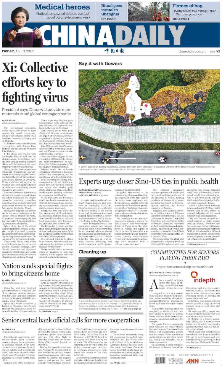 Portada de China Daily (China)
