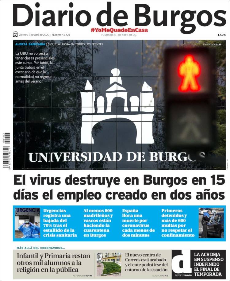 Portada de Diario de Burgos (Espa&ntilde;a)
