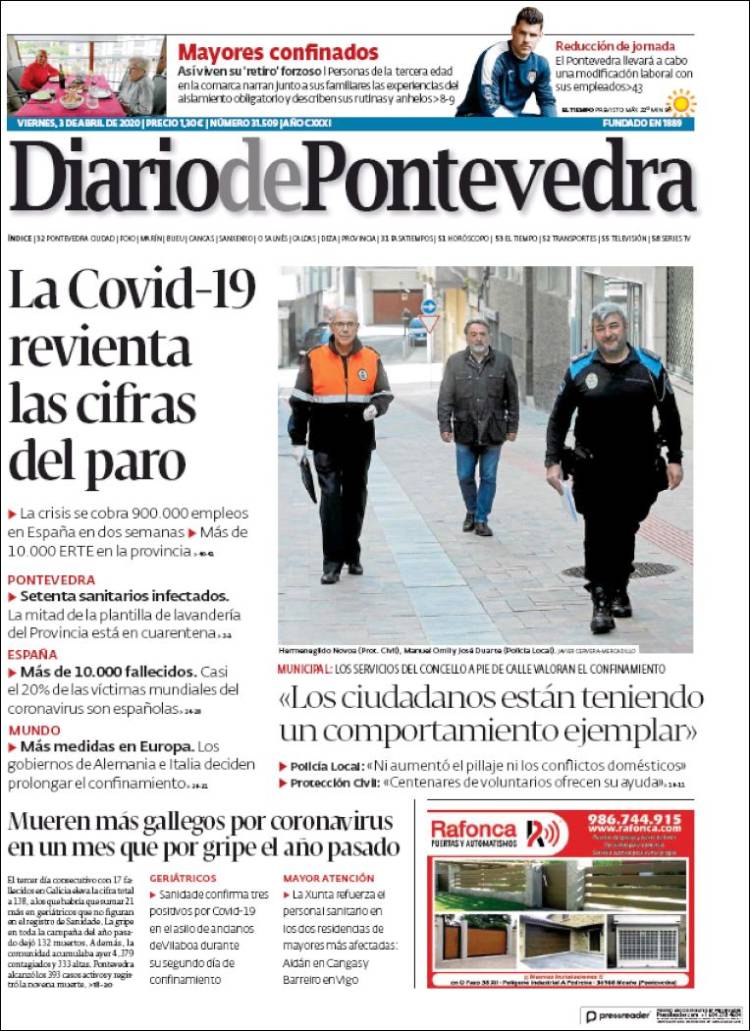 Portada de Diario de Pontevedra (Espa&ntilde;a)