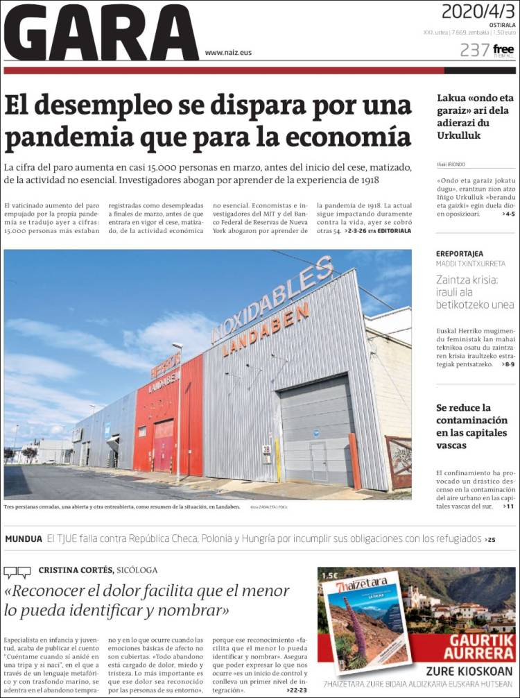 Portada de Gara (Espa&ntilde;a)