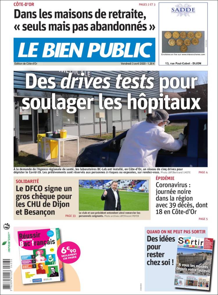 Portada de Le Bien Public (Francia)