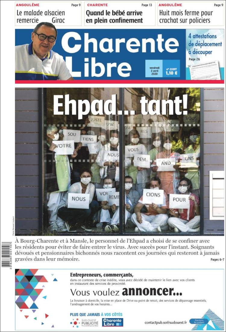 Portada de Charente Libre (Francia)