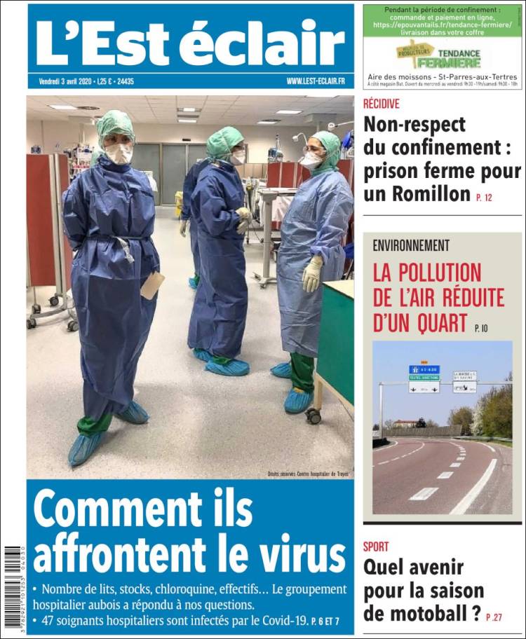 Portada de L'Est Eclair (Francia)