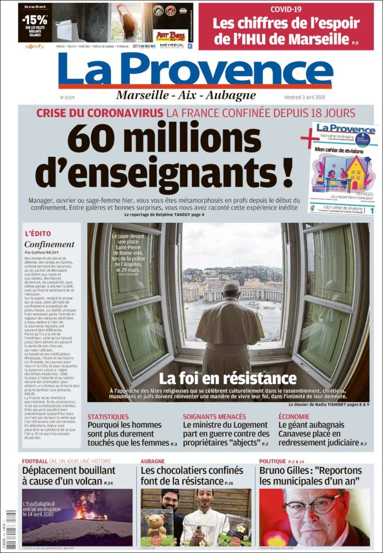 Portada de La Provence (Francia)