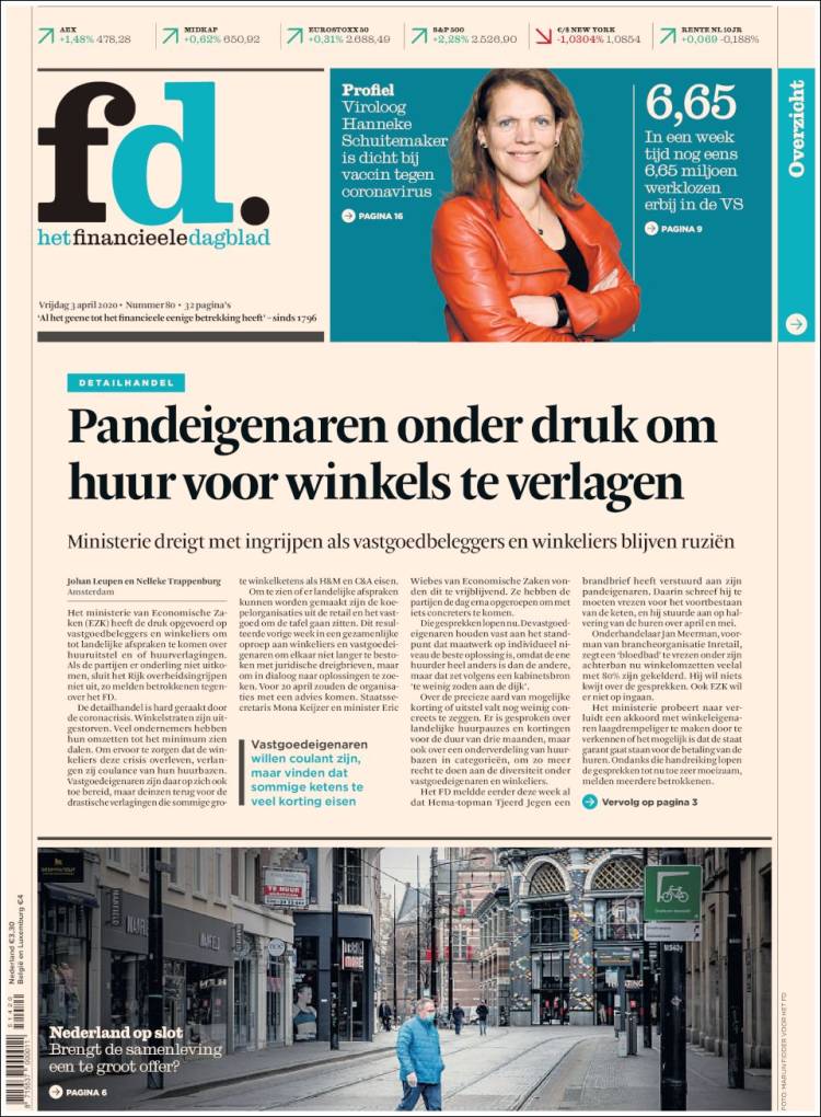 Portada de Het Financieele Dagblad (Pa&iacute;ses Bajos)