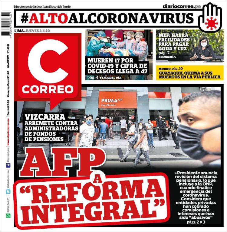 Portada de Diario Correo (Per&uacute;)