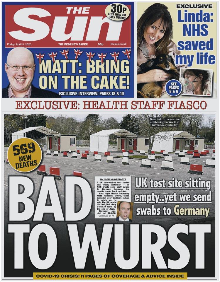 Portada de The Sun (Reino Unido)