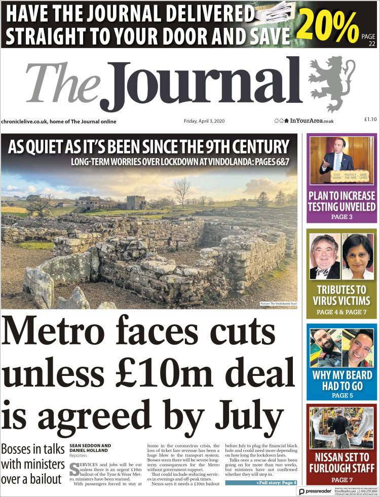 Portada de The Journal (Reino Unido)