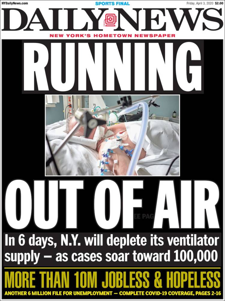 Portada de Daily News - New York (USA)