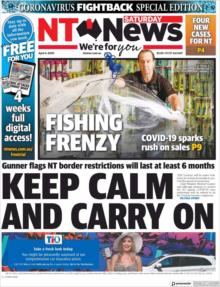 Portada de Northern Territory News (Australia)