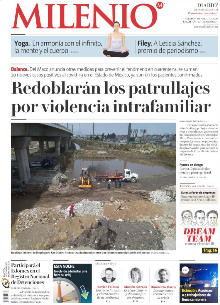 Portada de Milenio - Estado de México (México)