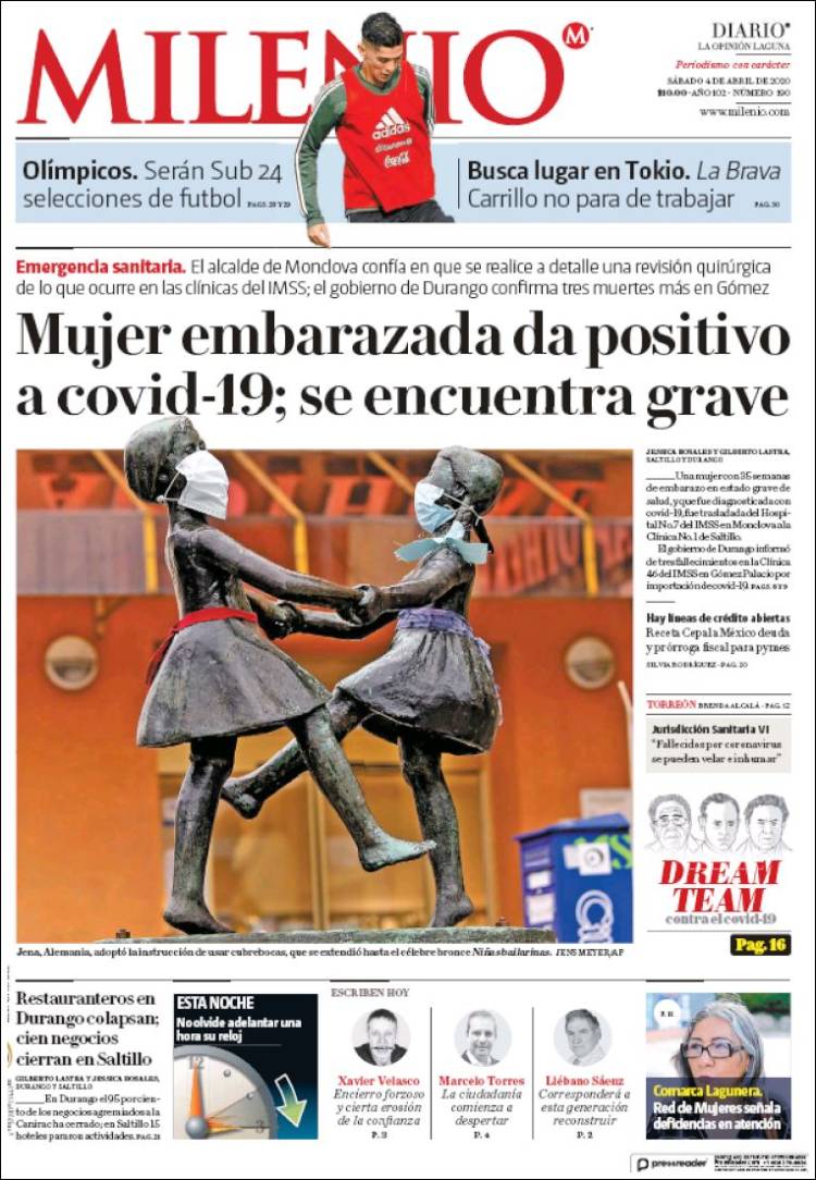 Portada de Milenio - Laguna (México)