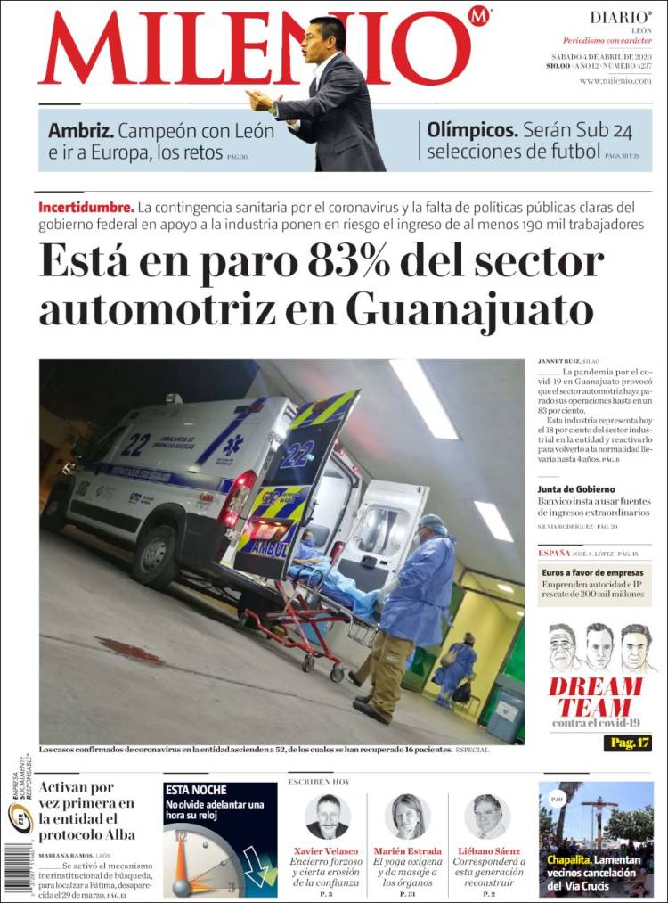 Portada de Milenio de León (México)