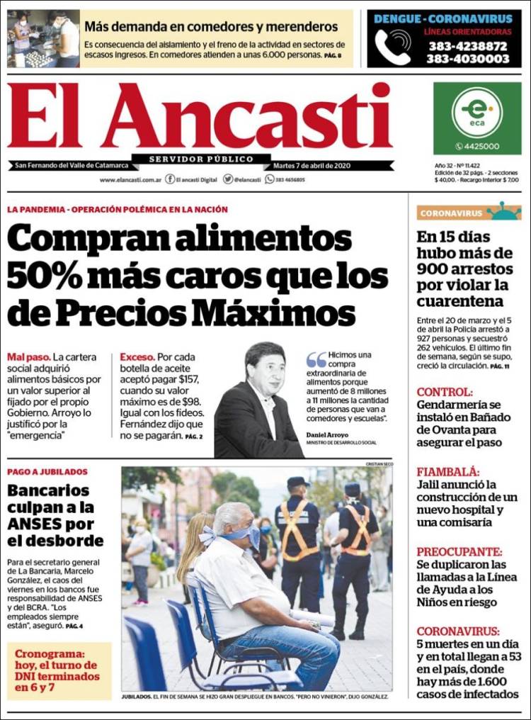 Portada de El Ancasti (Argentina)