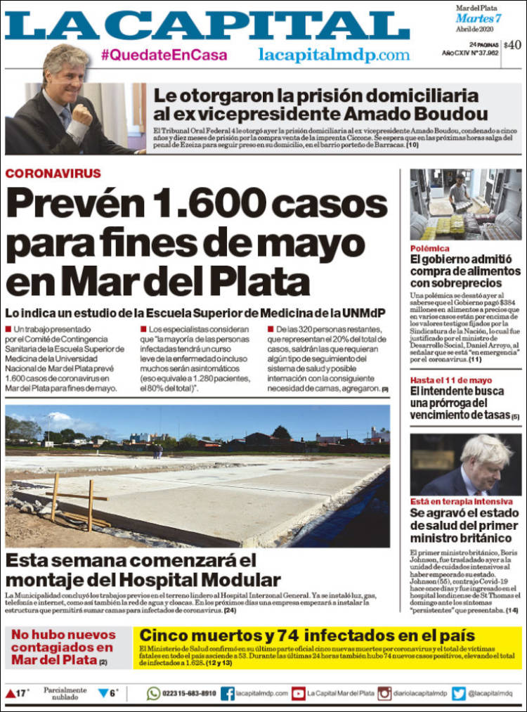 Portada de Diario La Capital - Mar del Plata (Argentina)