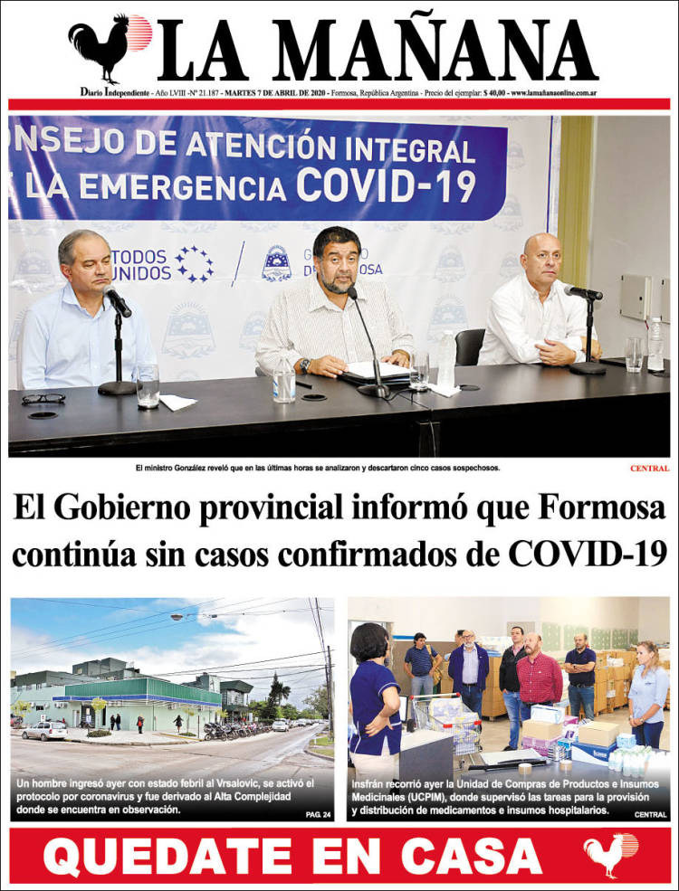 Portada de Diario La Mañana (Argentina)