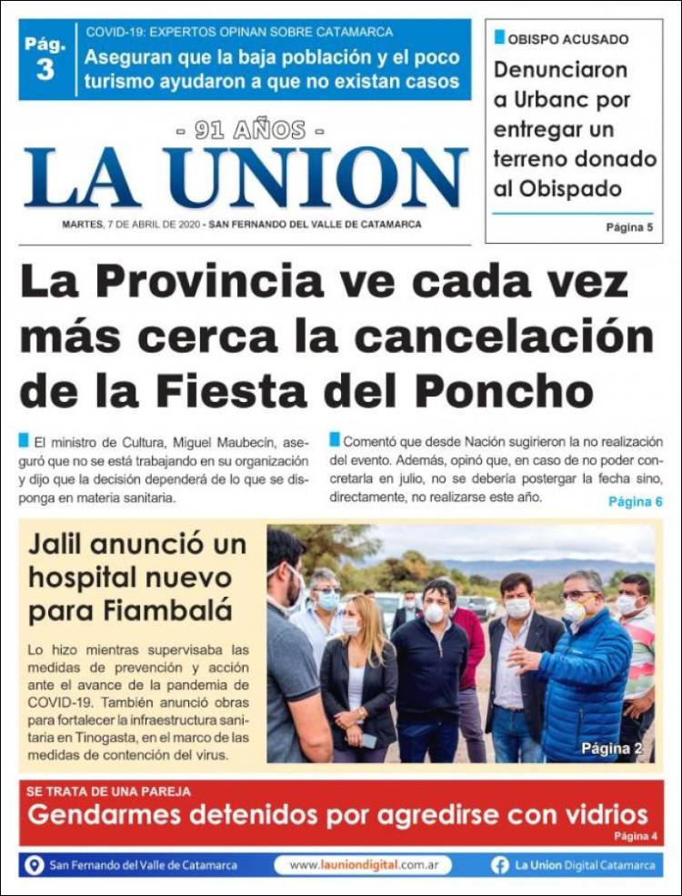 Portada de La Unión (Argentina)