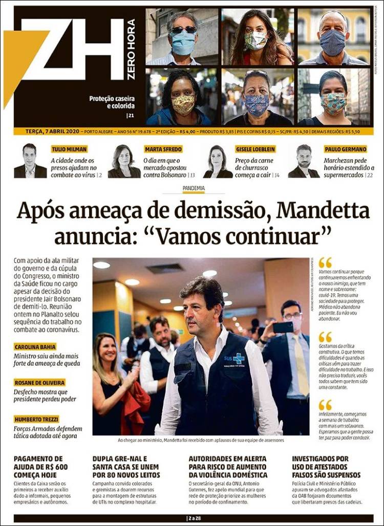 Portada de Zero Hora (Brasil)