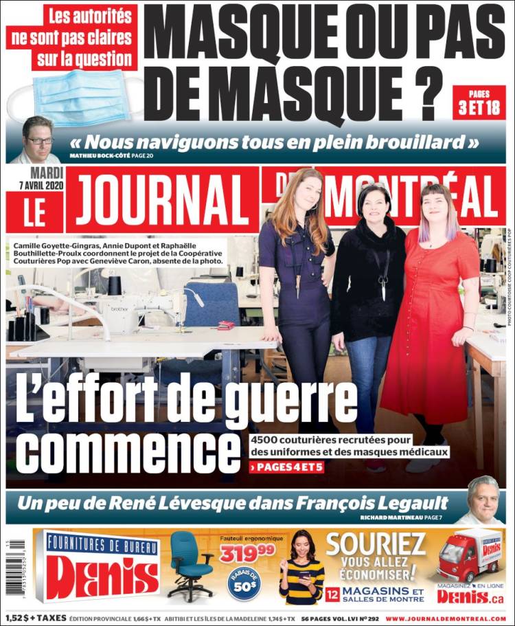 Portada de Le Journal de Montréal (Canadá)