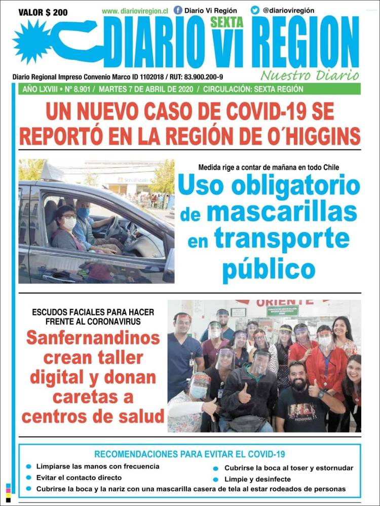Portada de Diario VI Región (Chile)