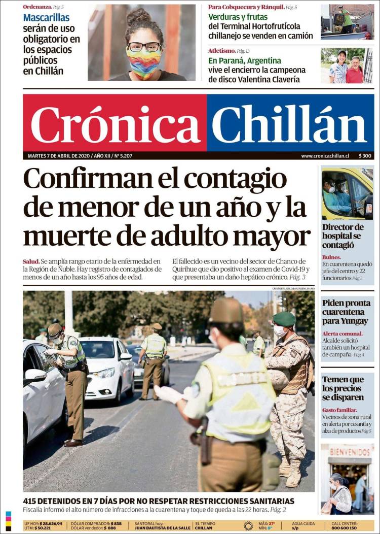 Portada de Crónica Chillán (Chile)