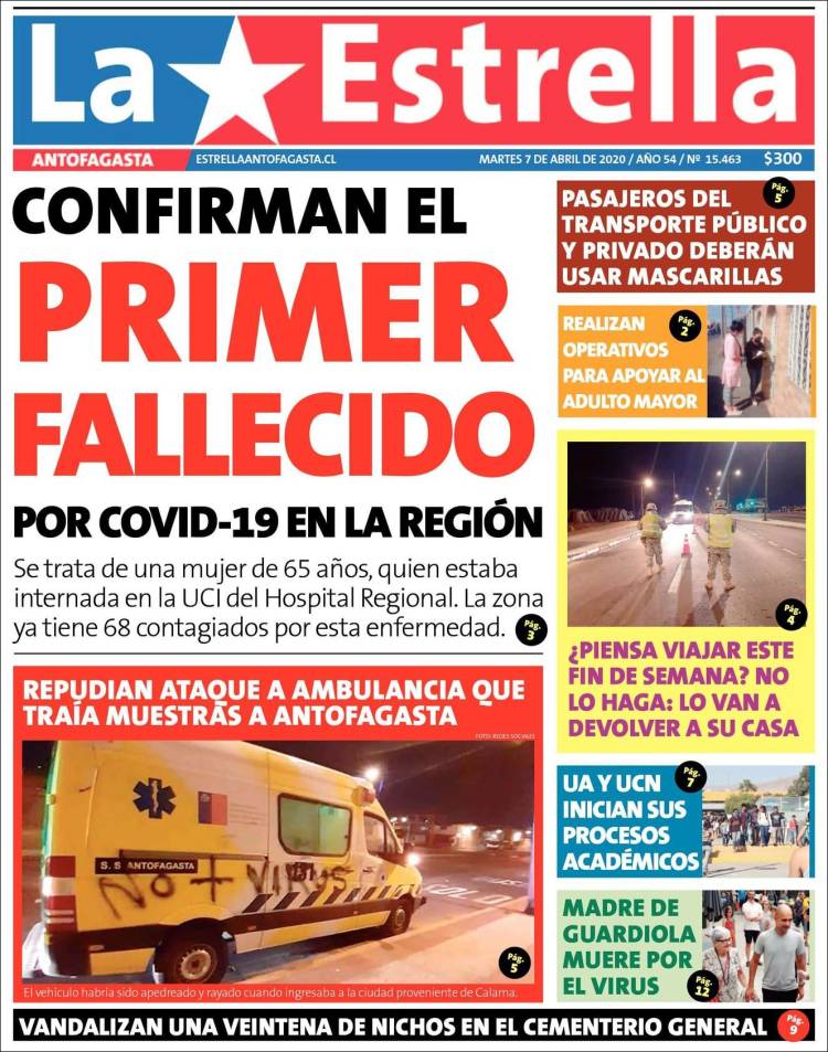 Portada de La Estrella del Norte (Chile)