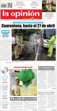 Portada de Diario La Opinion (Colombia)