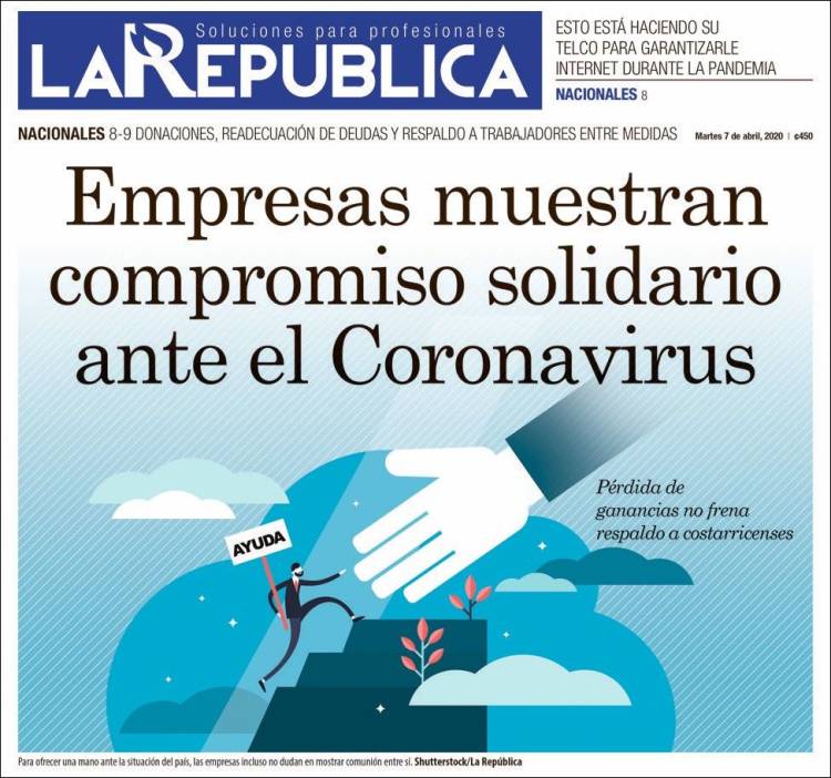 Portada de La República (Costa Rica)