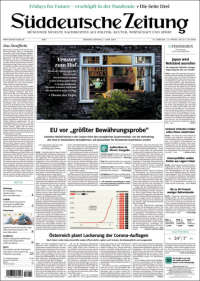 Portada de Sueddeutsche (Alemania)