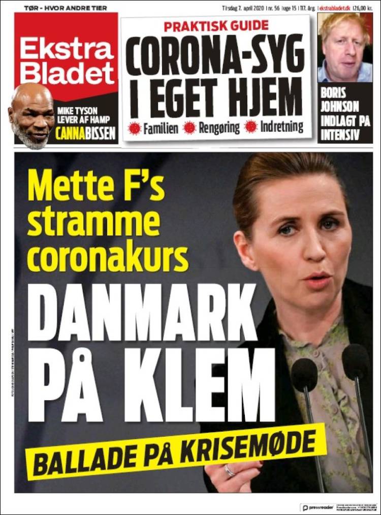 Portada de Ekstra Bladet (Dinamarca)