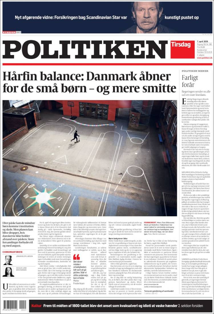 Portada de Politiken (Dinamarca)