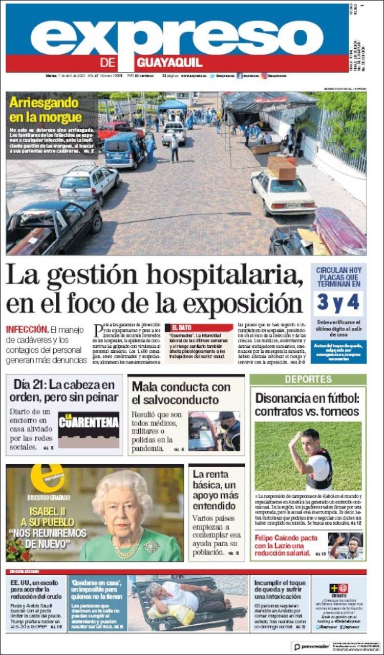Portada de Expreso (Ecuador)
