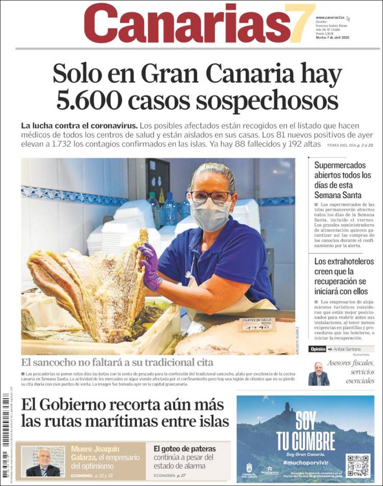 Portada de Canarias 7 (Espa&ntilde;a)