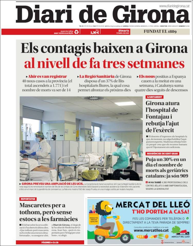 Portada de Diari de Girona (Espa&ntilde;a)