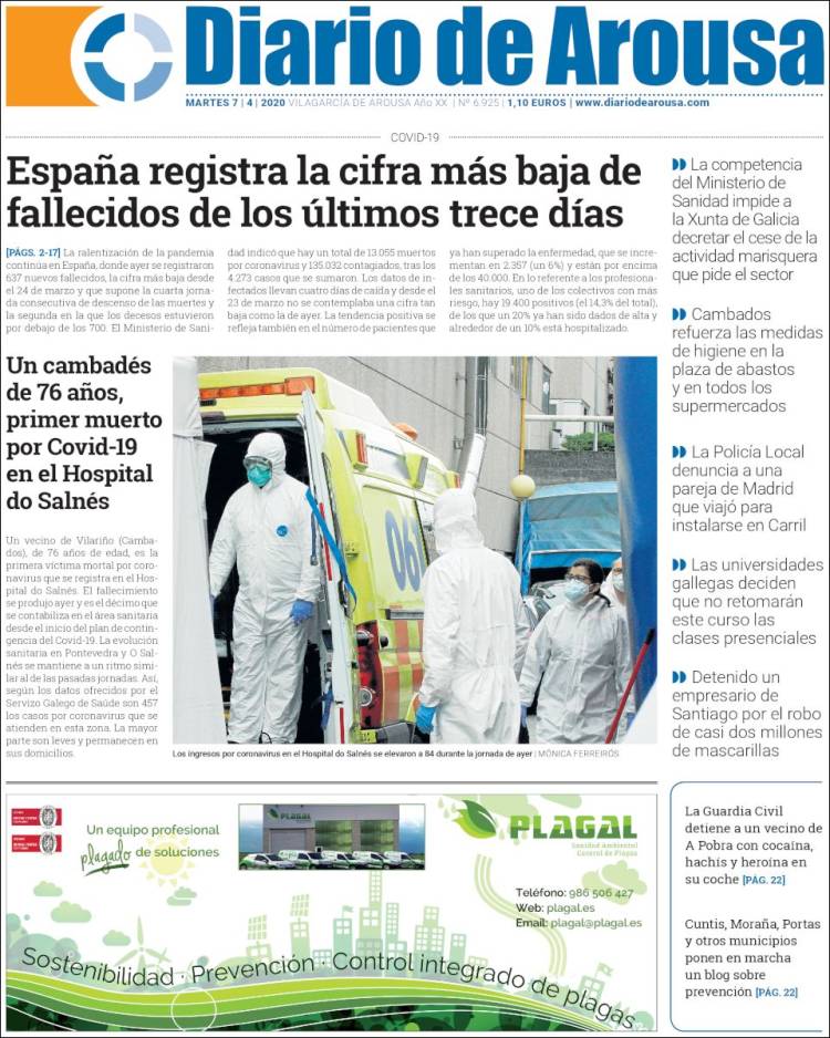 Portada de Diario de Arousa (Espa&ntilde;a)