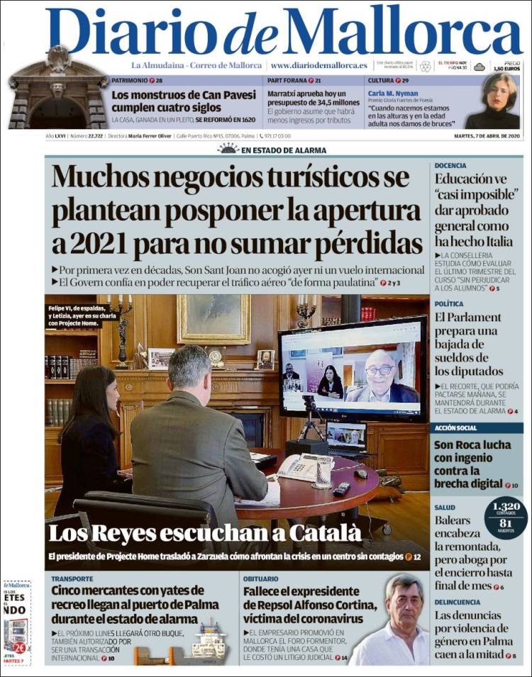 Portada de Diario de Mallorca (Espa&ntilde;a)