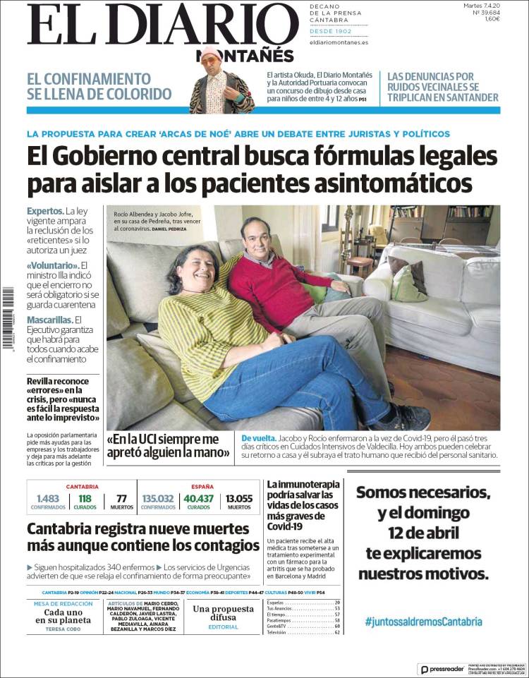 Portada de El Diario Montañés (Espa&ntilde;a)