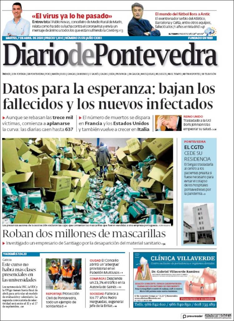 Portada de Diario de Pontevedra (Espa&ntilde;a)