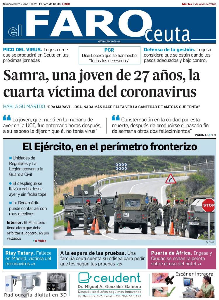 Portada de El Faro de Ceuta (Espa&ntilde;a)
